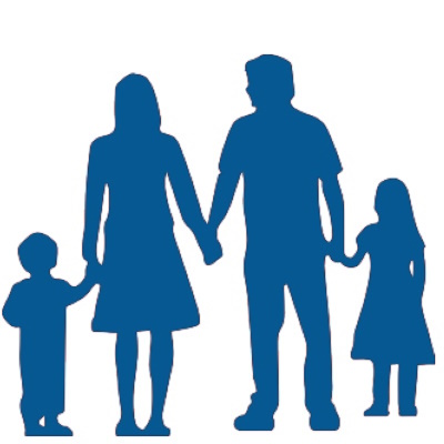 clickable life insurance icon consisting
					of a silhouette of a family
